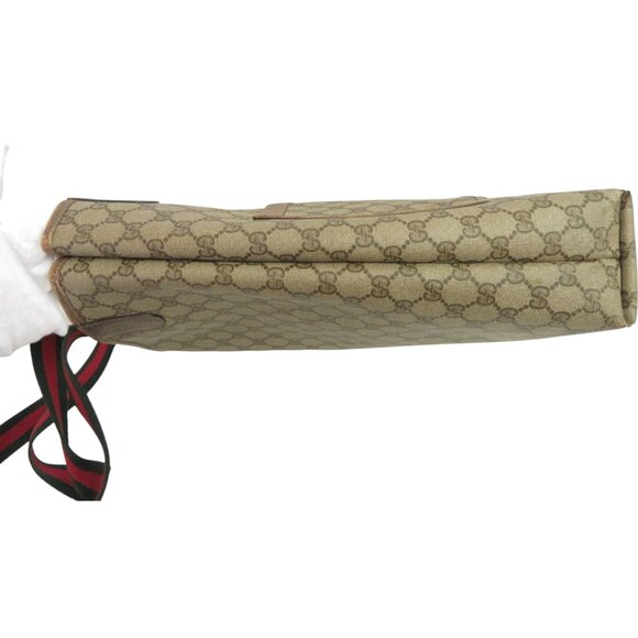 185242BR (L3) Gucci Tote Bag Sherry Line Brown PVC - Picture 4 of 14